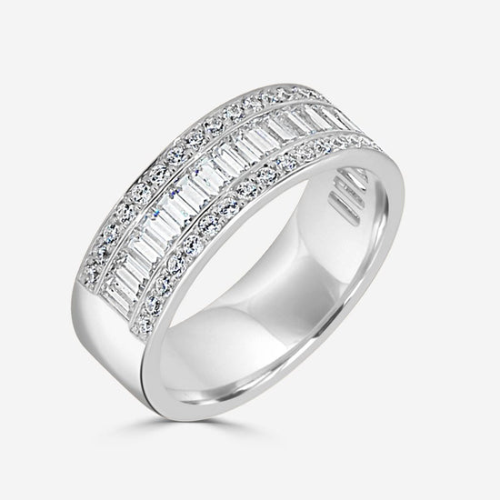 Photo of "Harley" Diamond Band in a decorative scene, designed by -, available at Plumb Gold & Plumb Silver