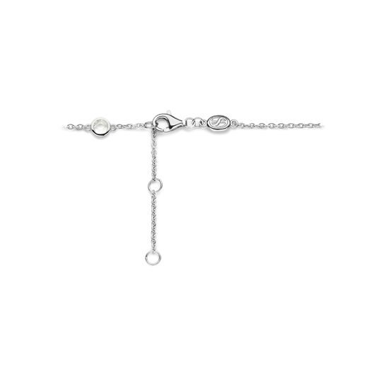 Photo of Mother Of Pearl Geo Station Bracelet in a decorative scene, designed by , available at Plumb Gold & Plumb Silver