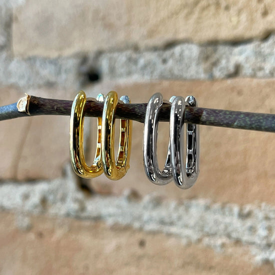 Photo of Oval Hoops in a decorative scene, designed by , available at Plumb Gold & Plumb Silver