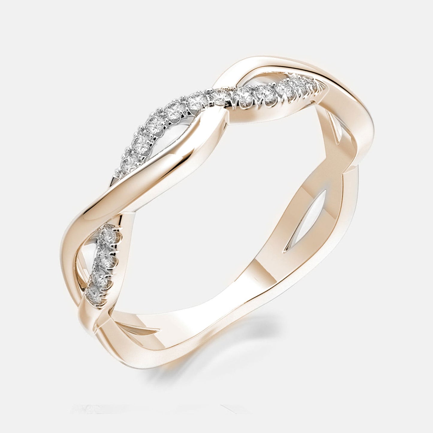 Photo of "Selena" twist band in a decorative scene, designed by , available at Plumb Gold & Plumb Silver