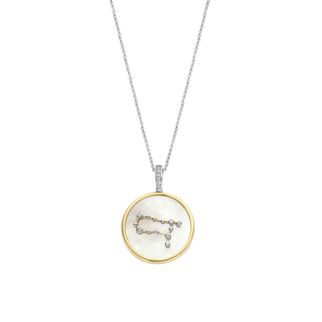 Photo of Zodiac Pendant in a decorative scene, designed by , available at Plumb Gold & Plumb Silver