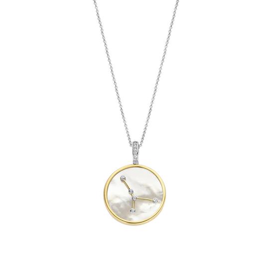 Photo of Zodiac Pendant in a decorative scene, designed by , available at Plumb Gold & Plumb Silver