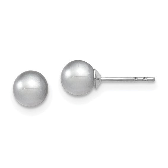 Gray Pearl Stud Earrings