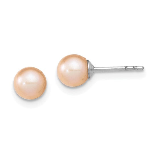 Round Pink Pearl Stud