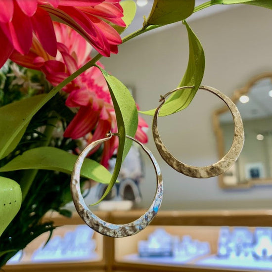 Hammered Hoop Earrings