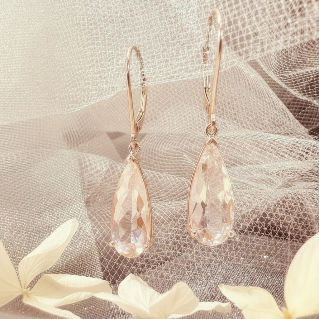 Morganite Pear Drops