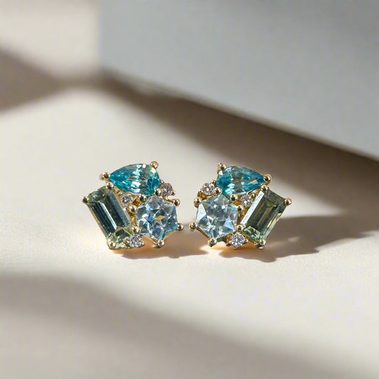 Mixed Gemstone Party Studs