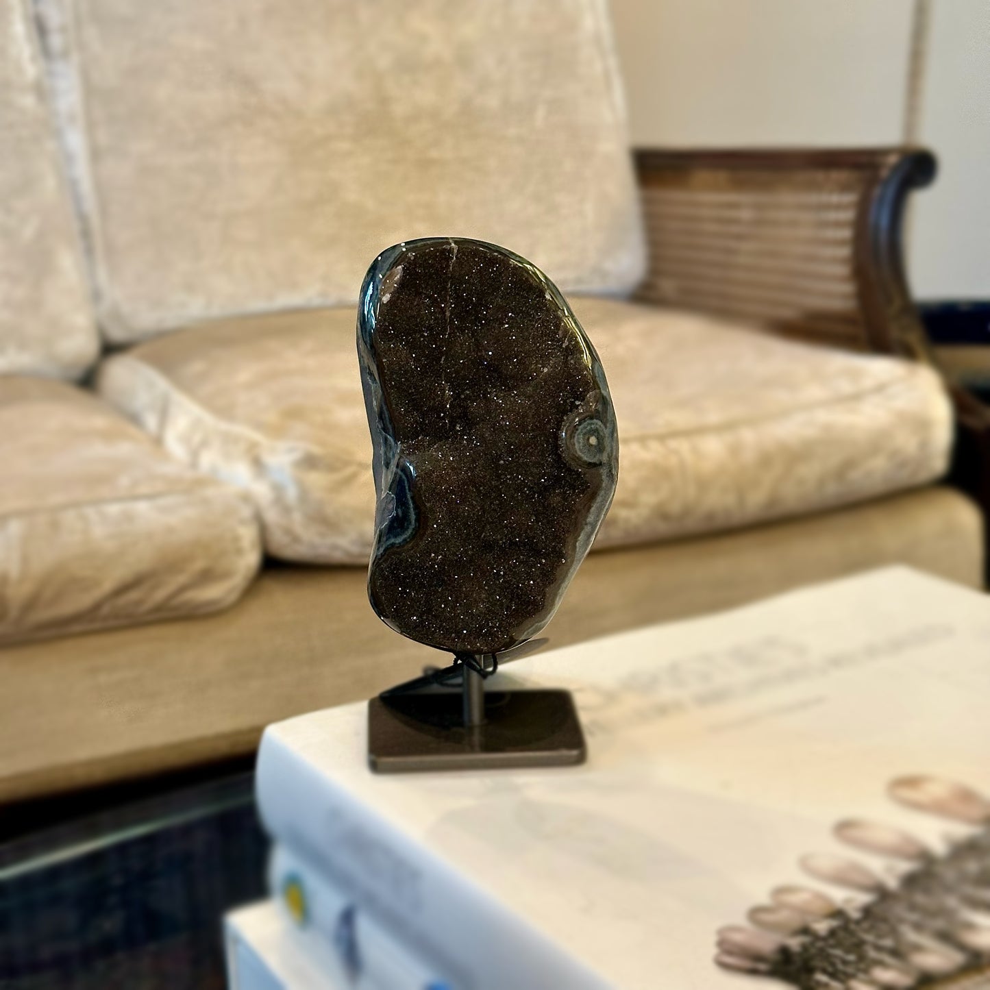 Chocolate Druzy Geode
