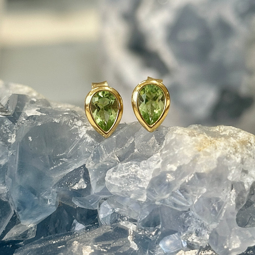 Pear Gemstone Bezel Stud