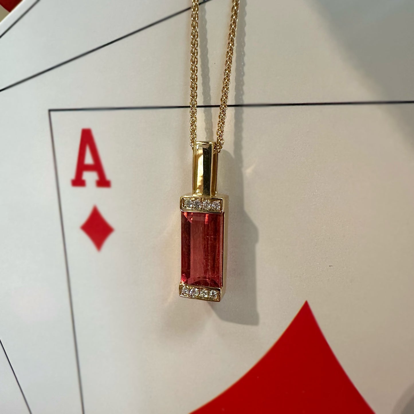 Rubellite Bar Pendant
