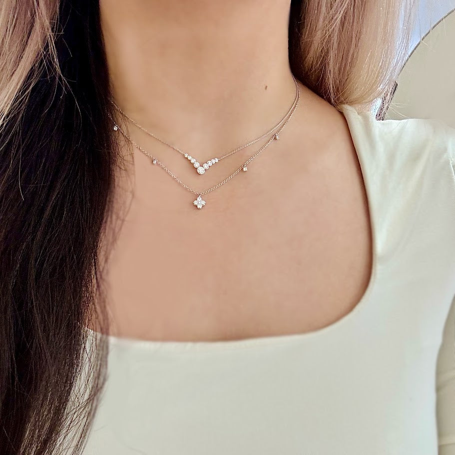 Diamond "V" Necklace