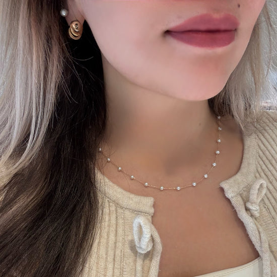 Freshwater Pearl  Station Necklace