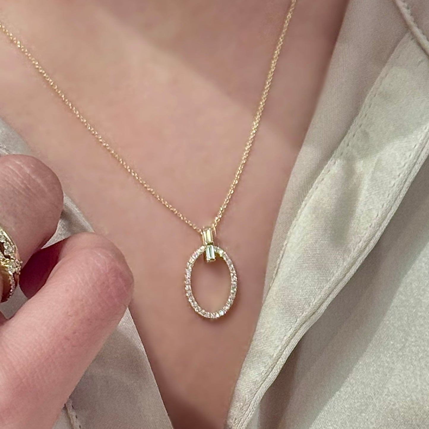 Oval Diamond Necklace