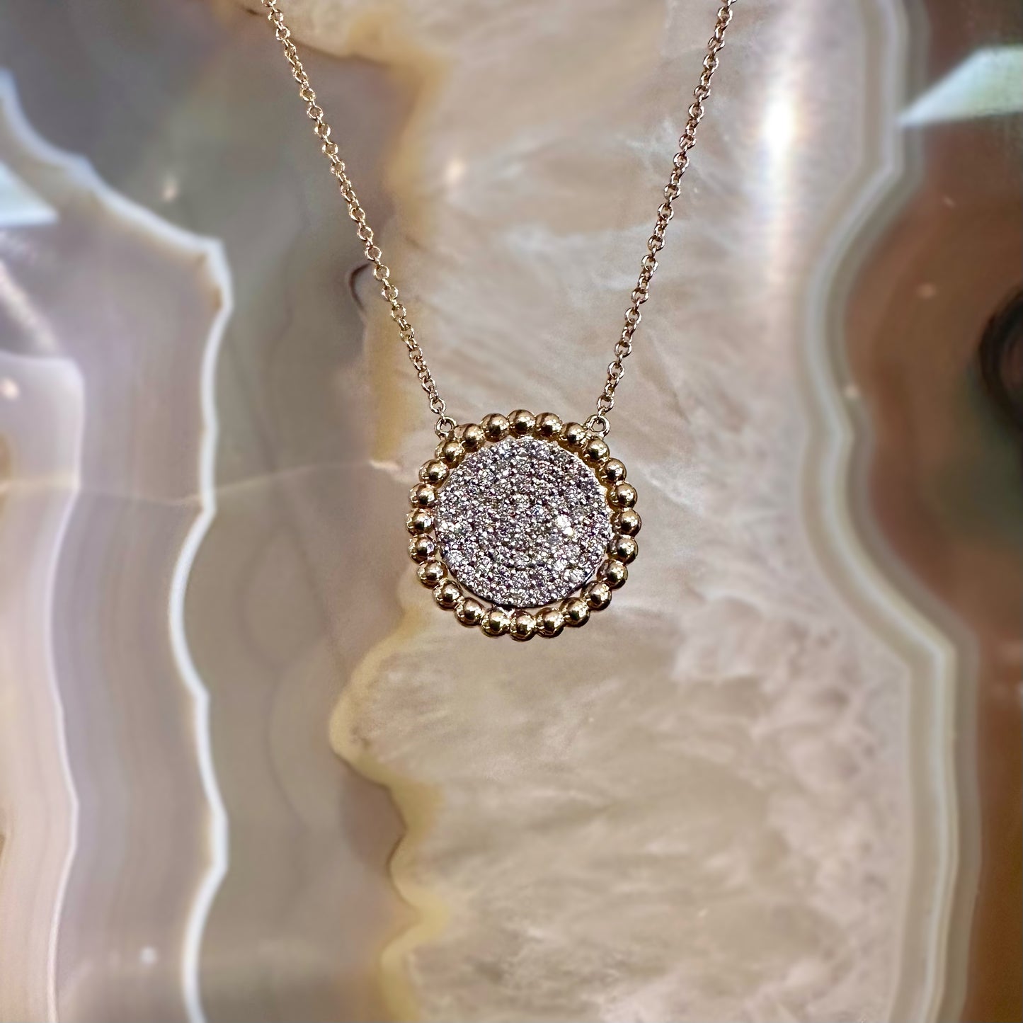 Diamond Pave Circle Pendant