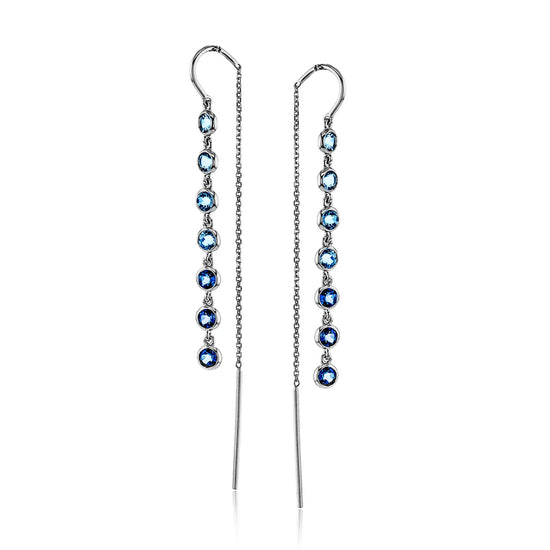 Blue Topaz Bezel Earring