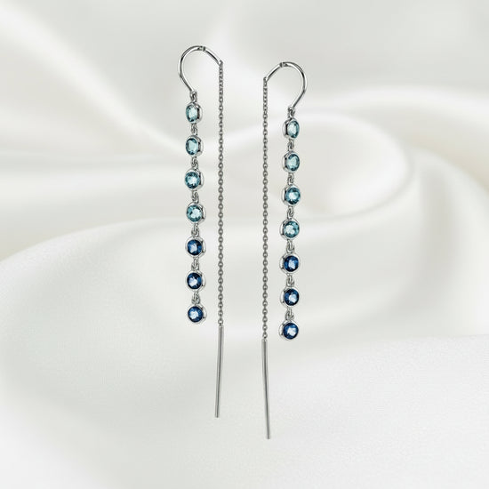 Blue Topaz Bezel Earring