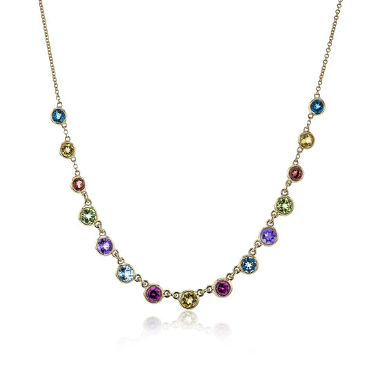 Multicolored Bezel Necklace