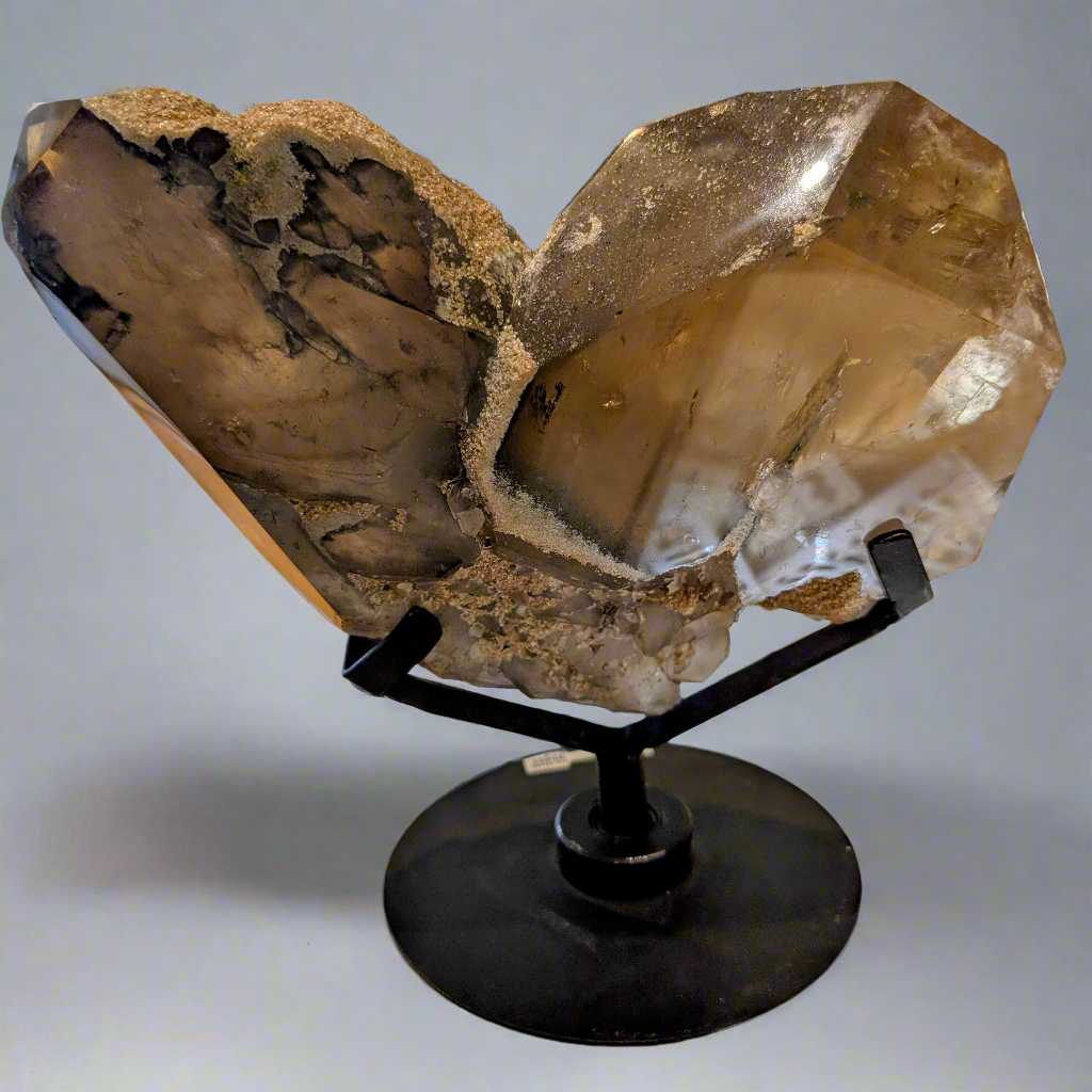 Heart-Shaped Smoky Quartz & Tourmaline Included Quartz