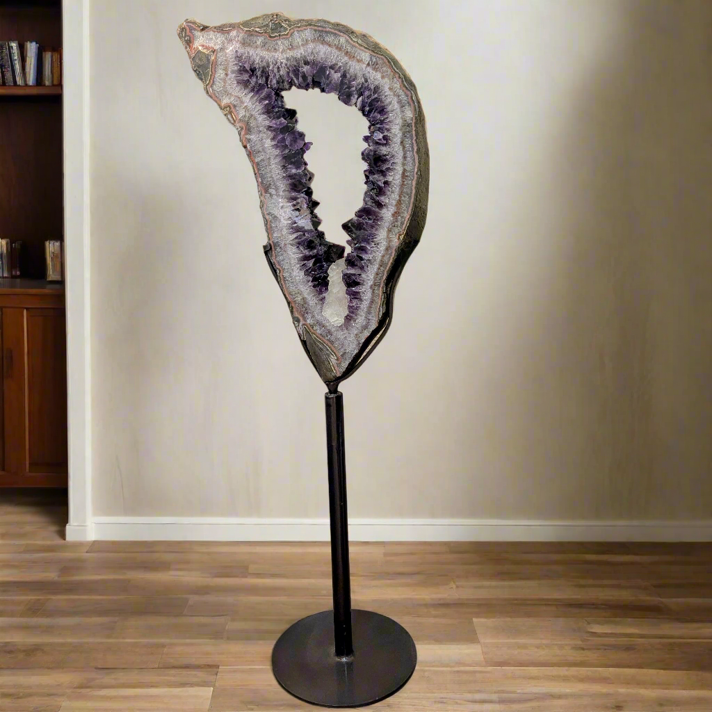 Tall Amethyst Geode on stand
