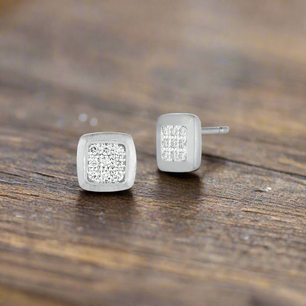 Square Pavé Studs