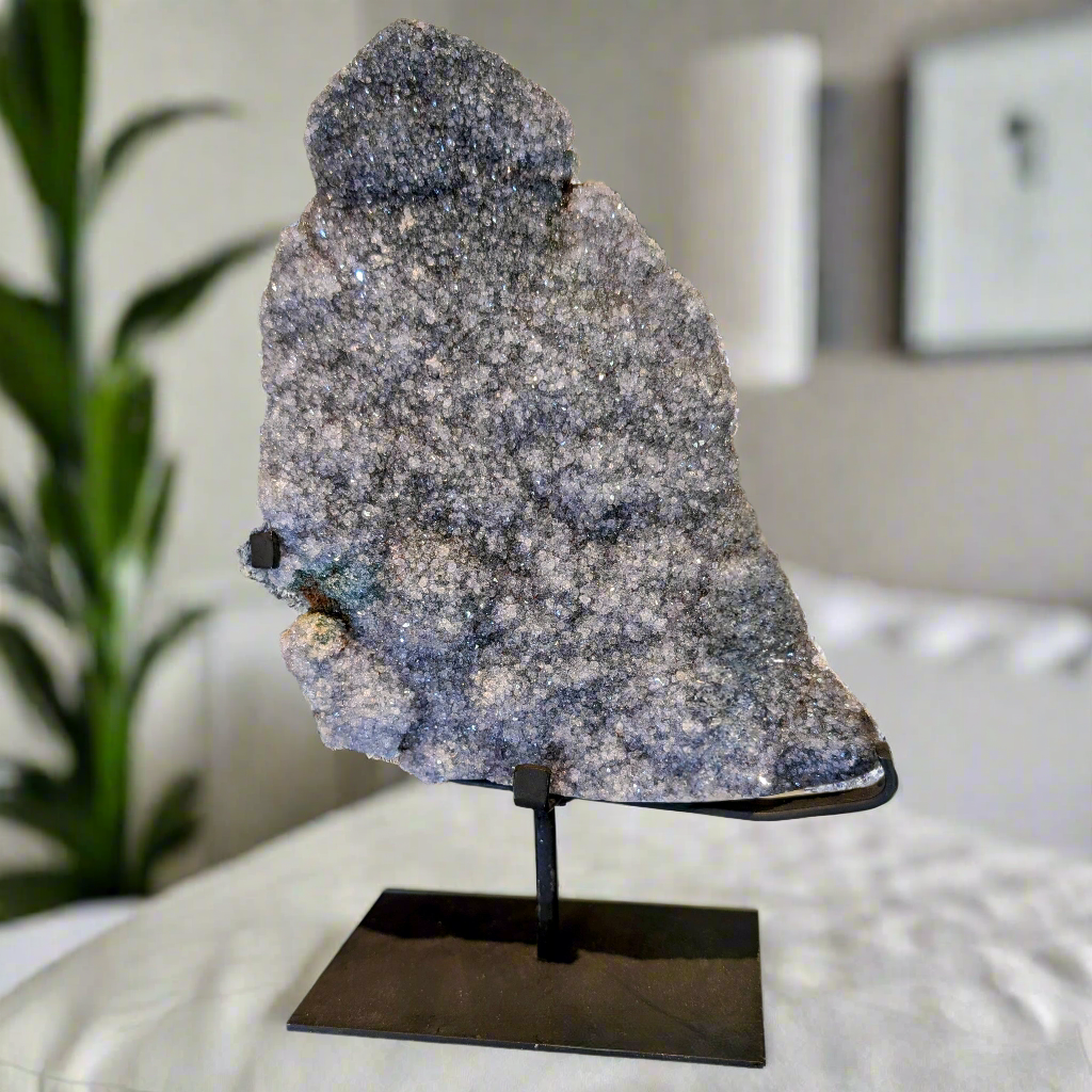 Steel Grey sparkle geode