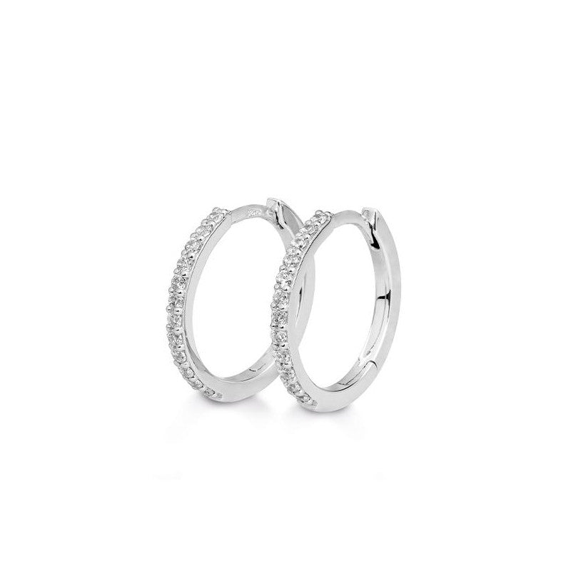 Dainty Diamond Hoops