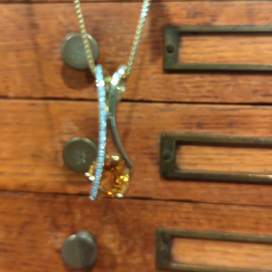 Load and play video in Gallery viewer, Citrine and Diamond Pendant
