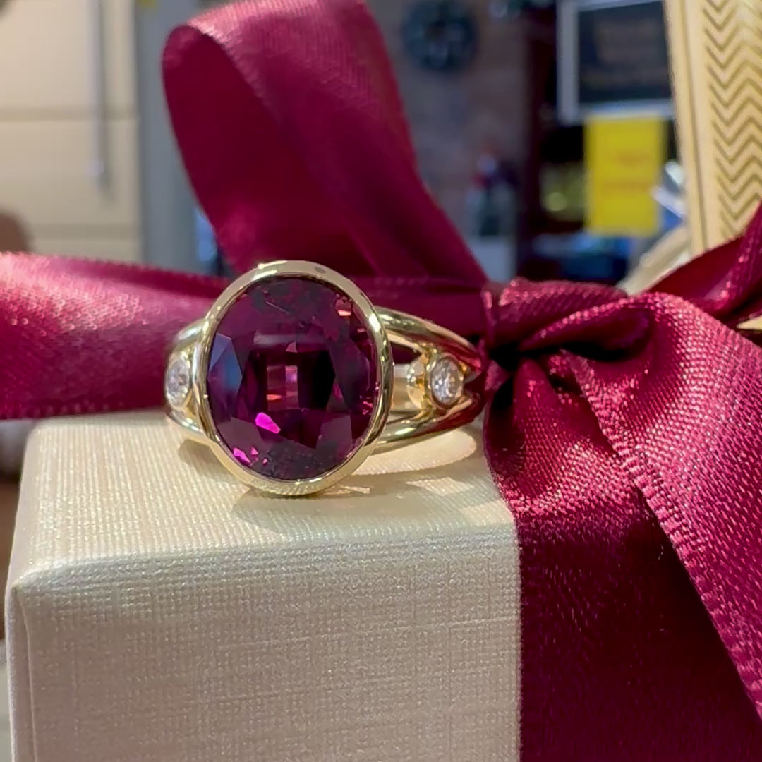 Load and play video in Gallery viewer, &amp;quot;Bardot&amp;quot; Garnet Ring
