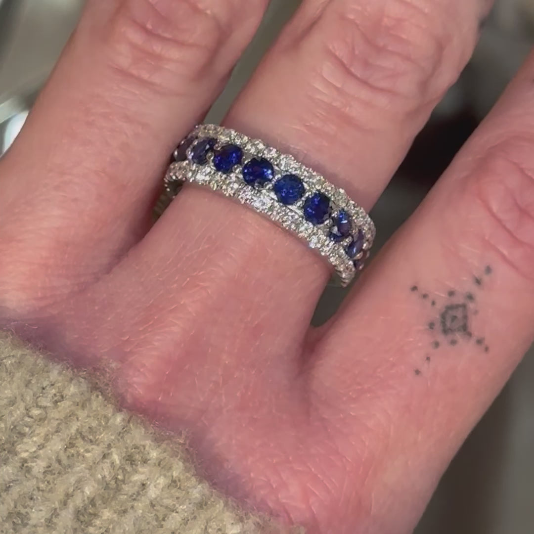 Zeghani Blue Sapphire and Diamond Ring