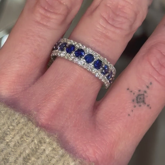 Zeghani Blue Sapphire and Diamond Ring
