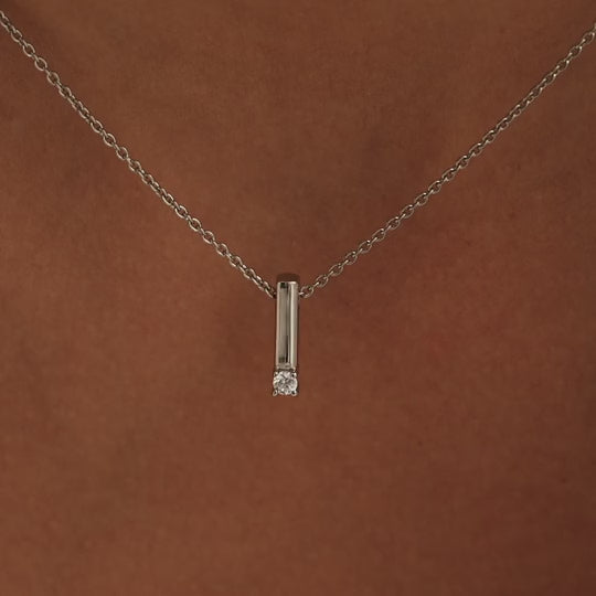 Load and play video in Gallery viewer, CZ Bar Necklace
