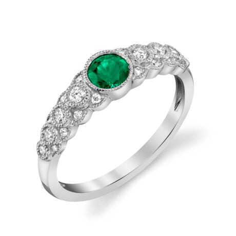 Stanton Color Emerald and Diamond Ring
