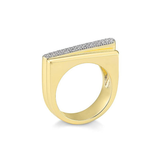 Gold Pave Barre Ring