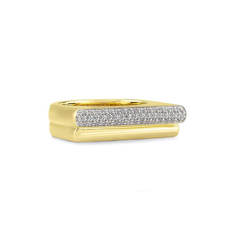 Gold Pave Barre Ring