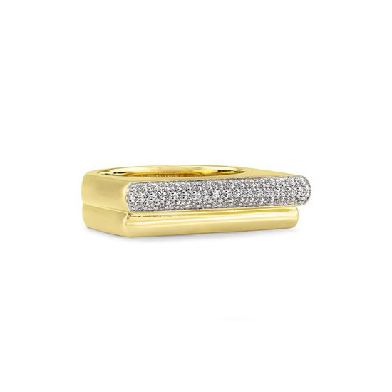 Gold Pave Barre Ring