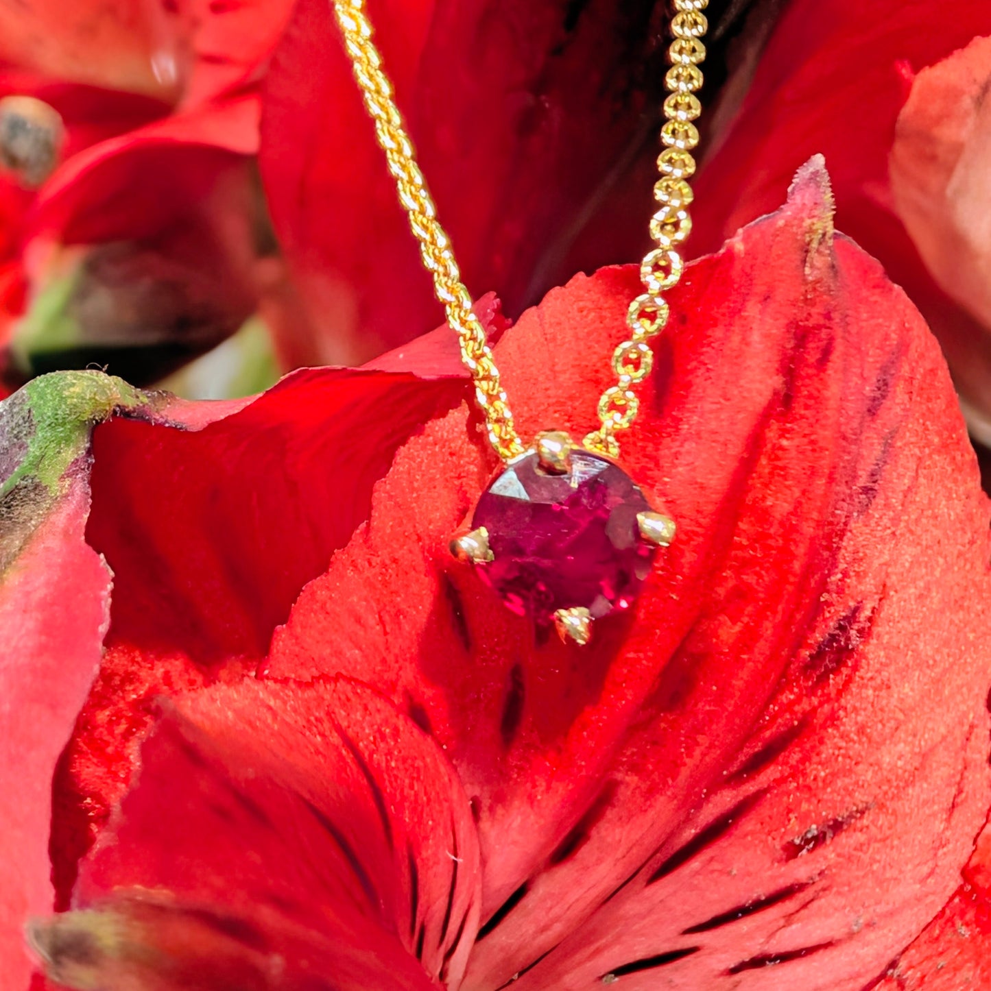 Ruby Solitaire Pendant