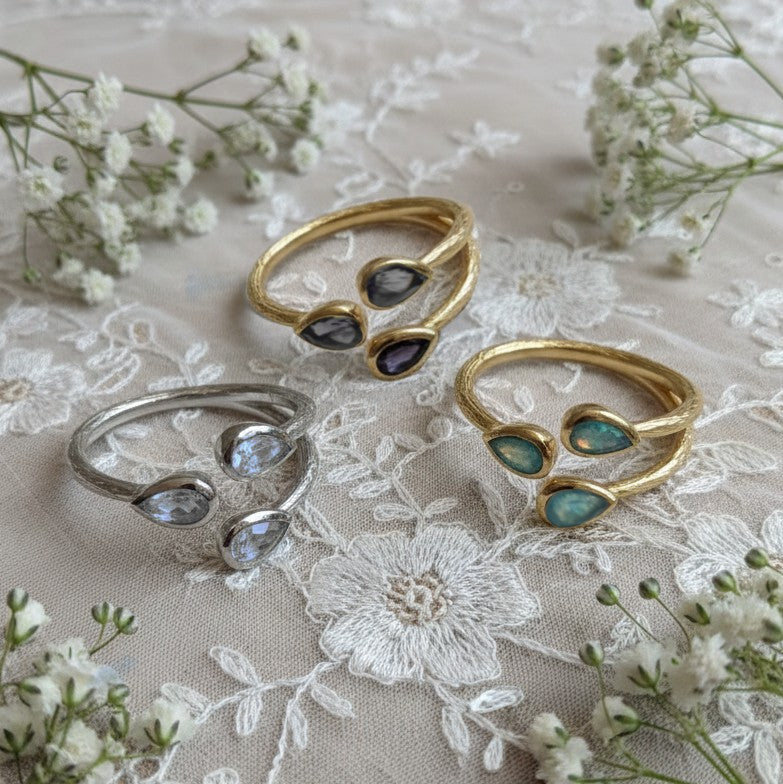 "Sparkles" Three Stone Ring