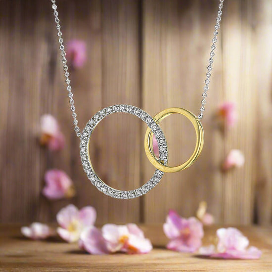 Connected Rings Diamond Necklace
