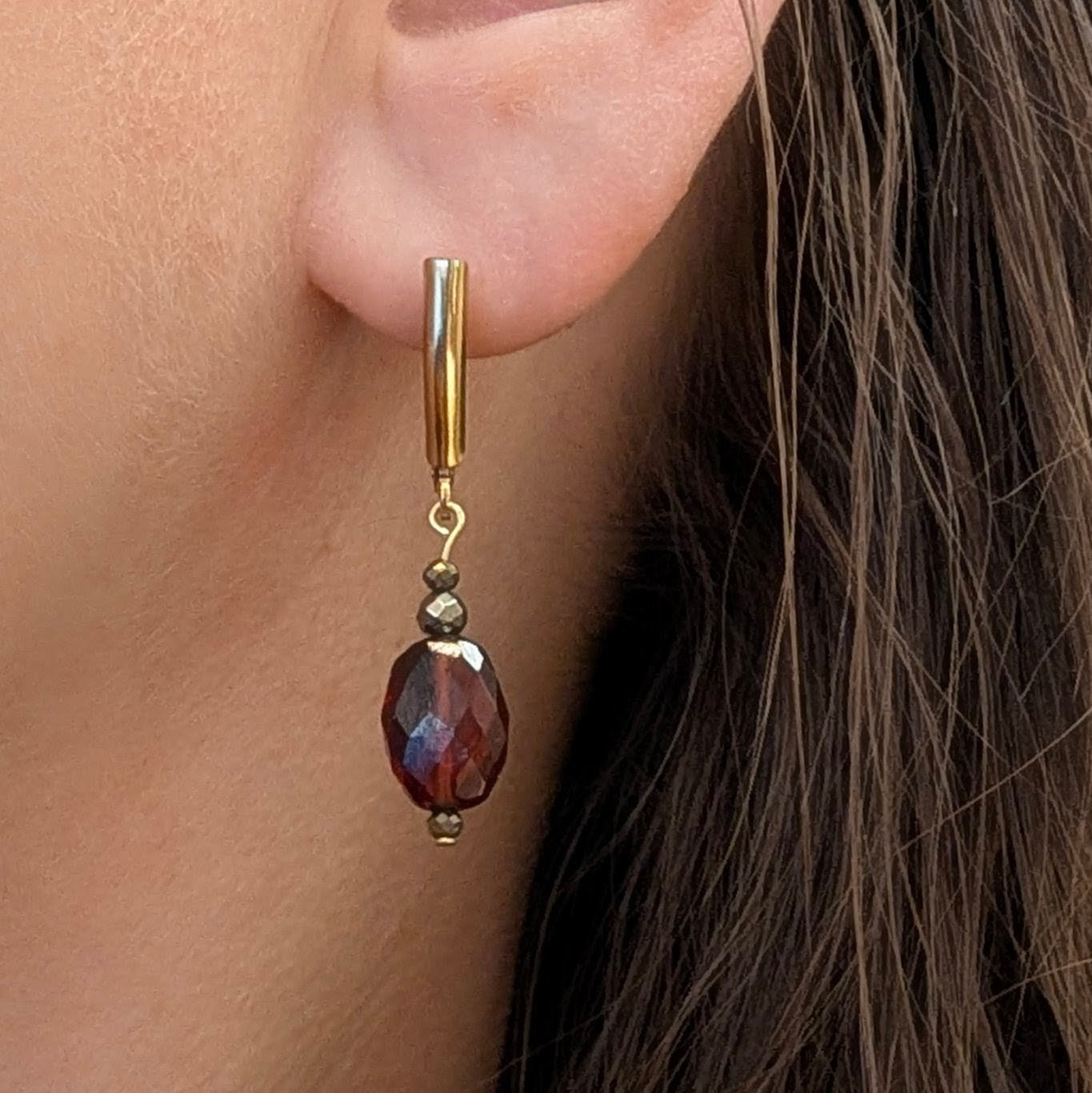 Garnet Bead Dangles