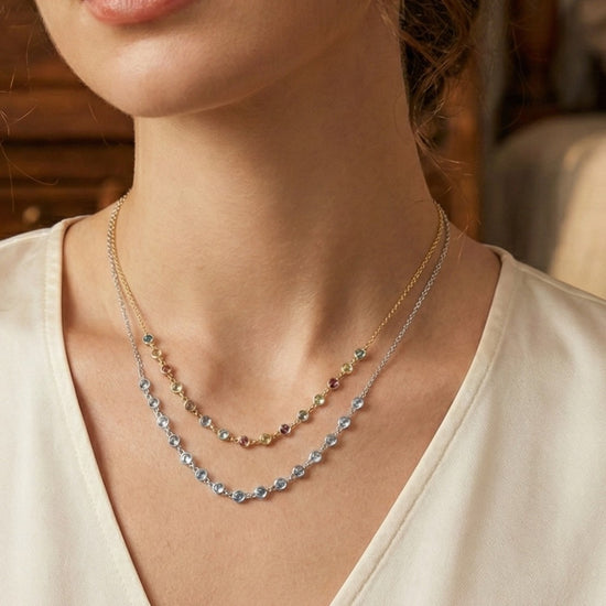 Multicolored Bezel Necklace