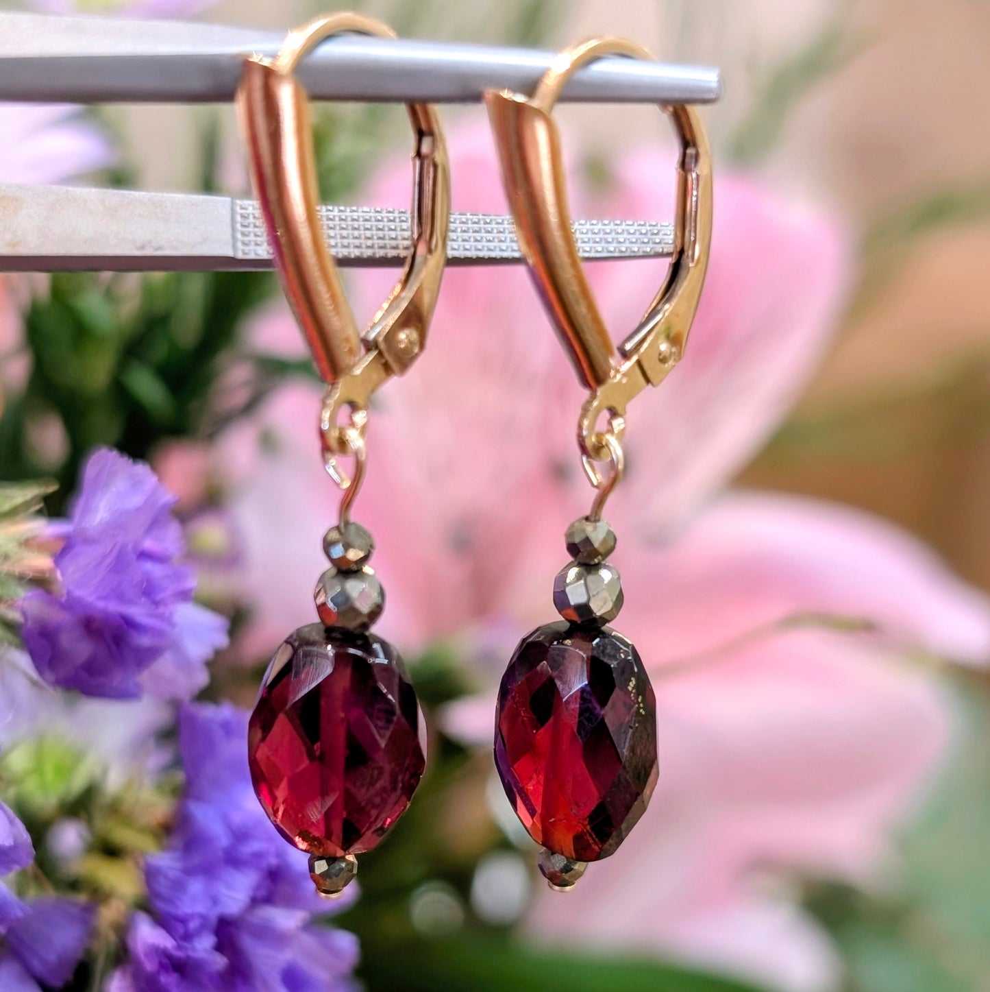 Garnet Bead Dangles