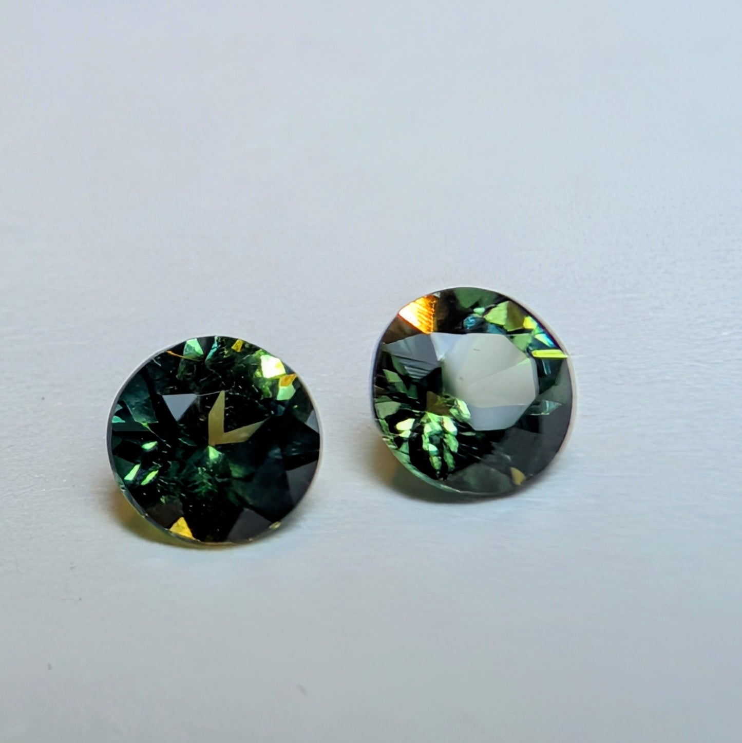 Small Green Sapphire Pair