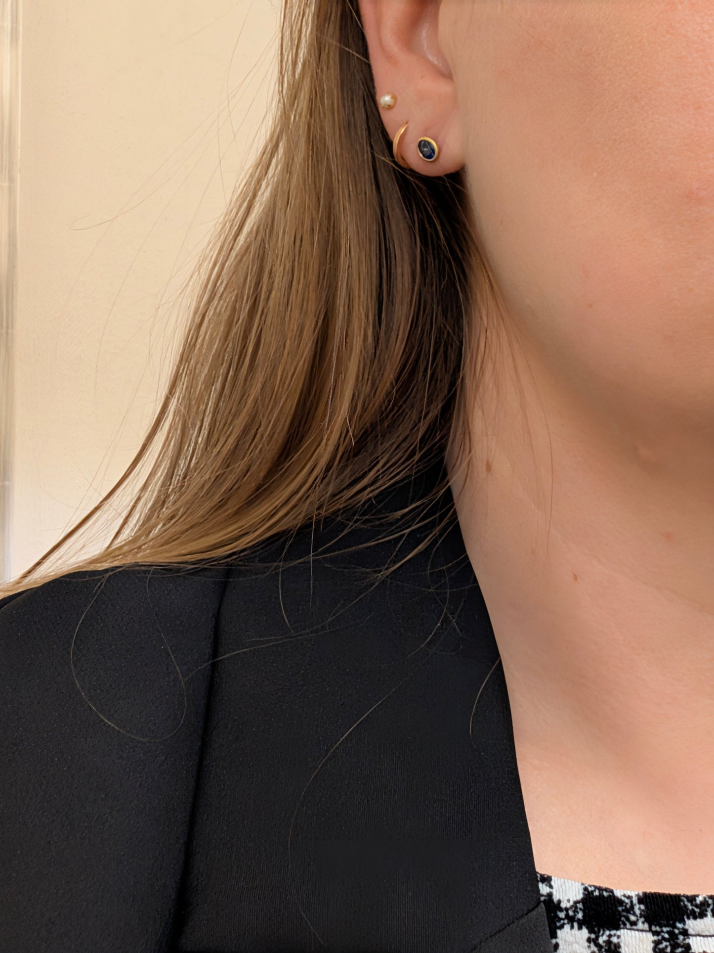 Oval Sapphire Bezel Studs