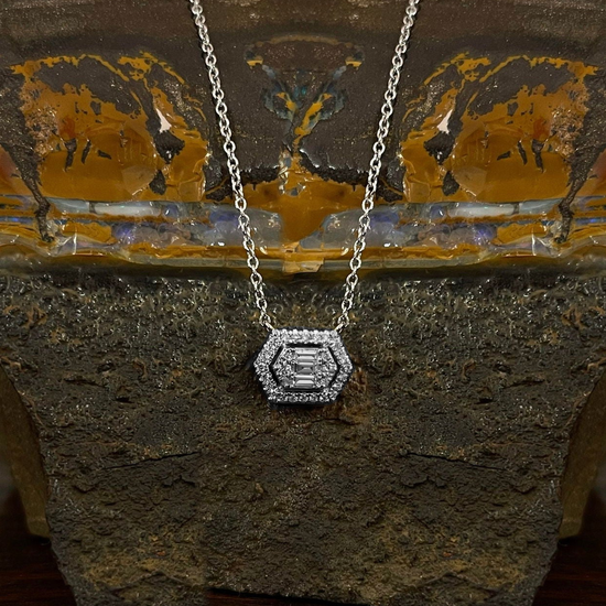 Hexagon Diamond Necklace