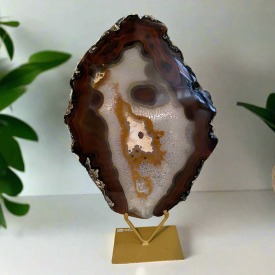 Rustic Red & Brown Agate Slice Geode