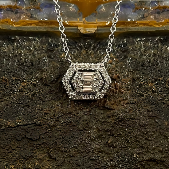 Hexagon Diamond Necklace