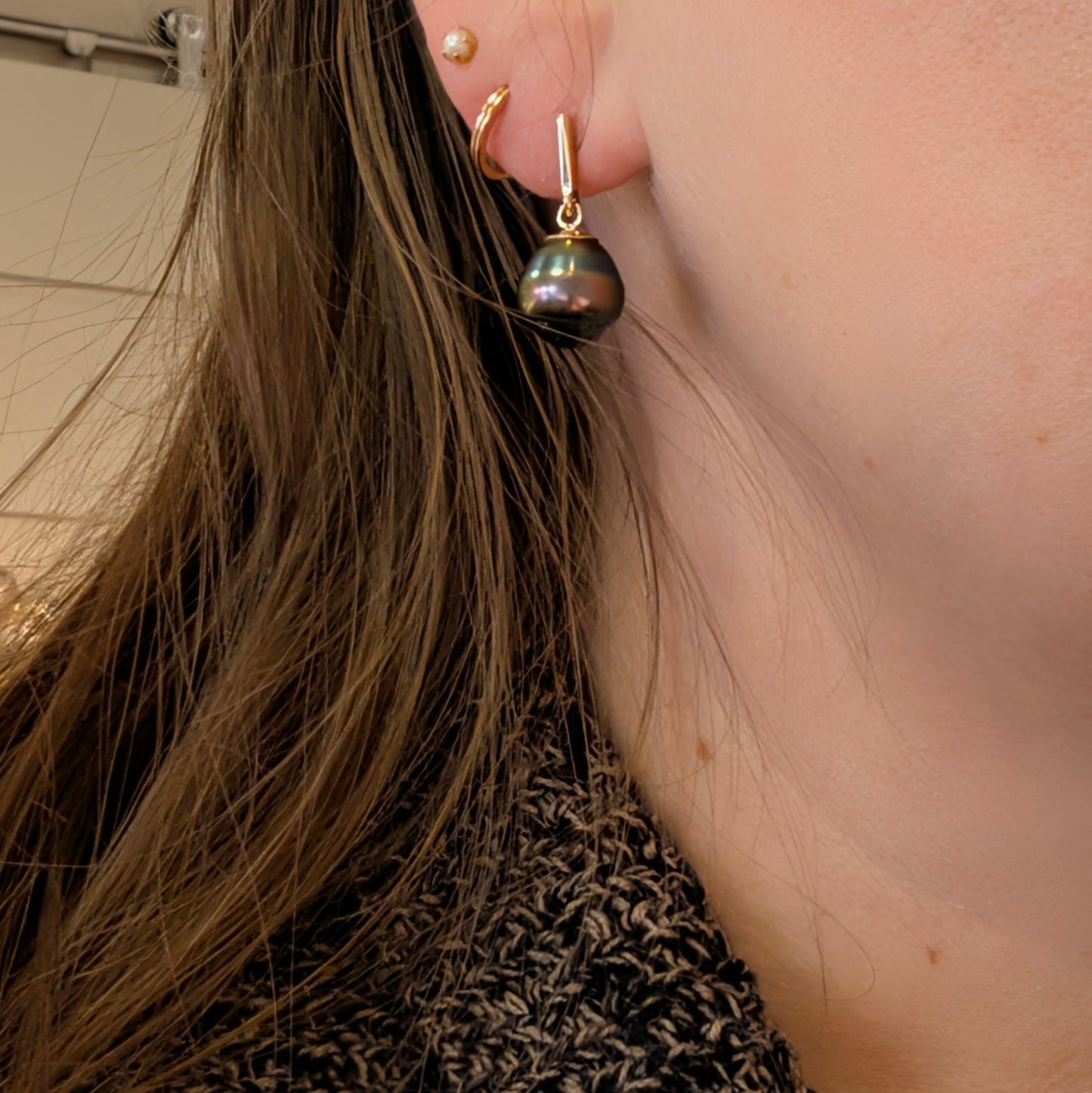 Tahitian Pearl Drop Earrings