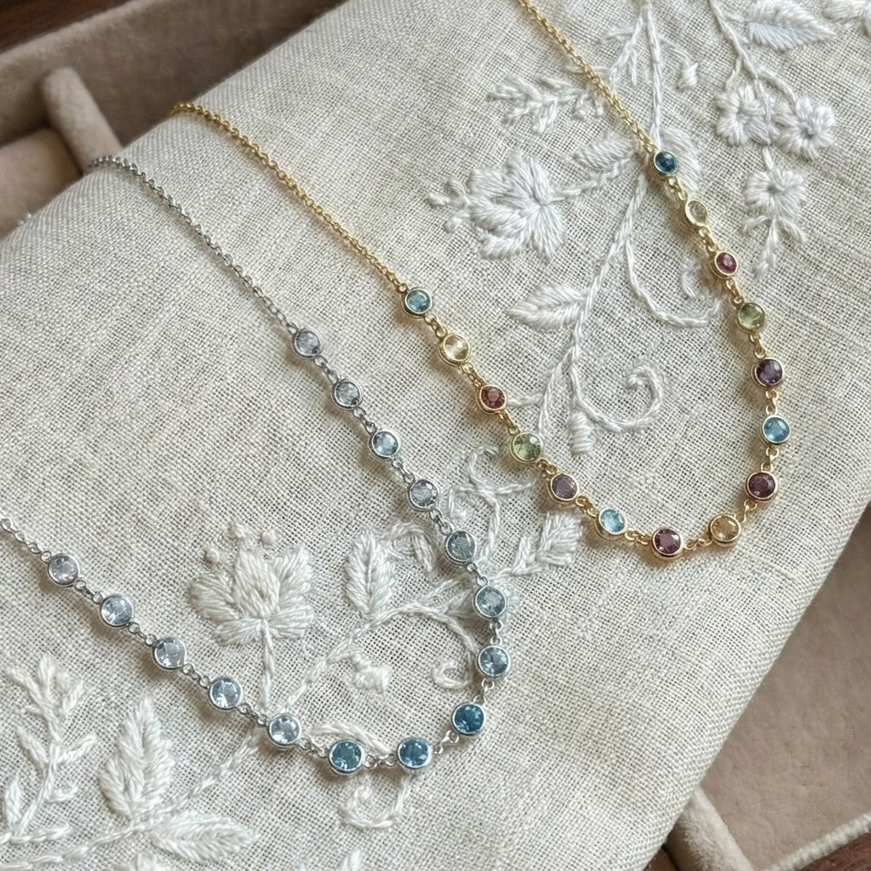 Multicolored Bezel Necklace