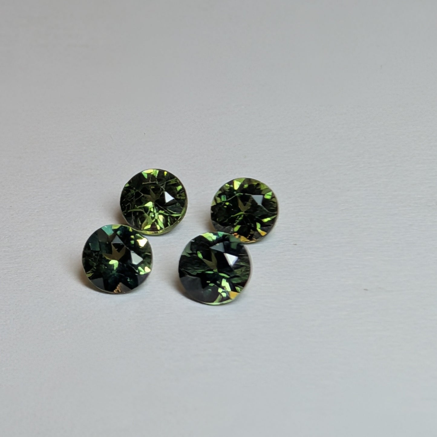 Small Green Sapphire Pair