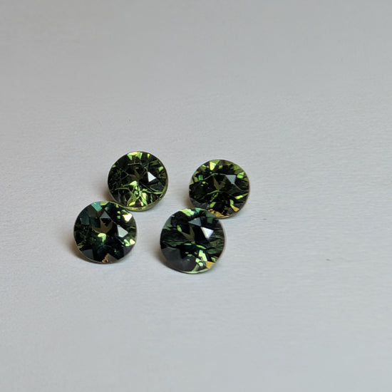 Small Green Sapphire Pair